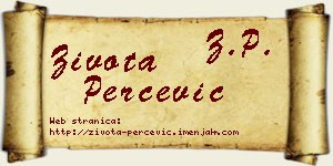Života Perčević vizit kartica